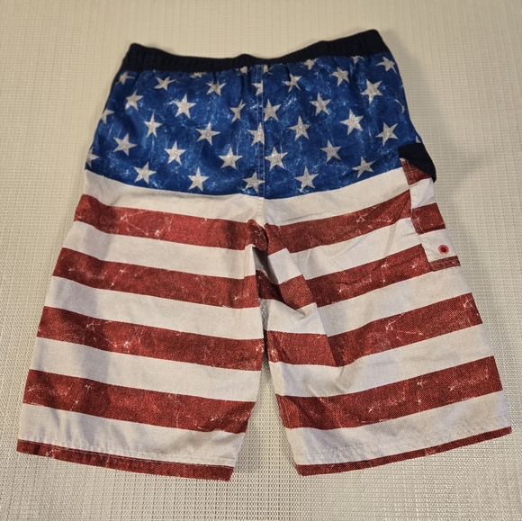 ZEROXPOSUR Medium 10-12YOUTH BOYS Red White Blue American Flag Surf Board Shorts - Picture 7 of 9